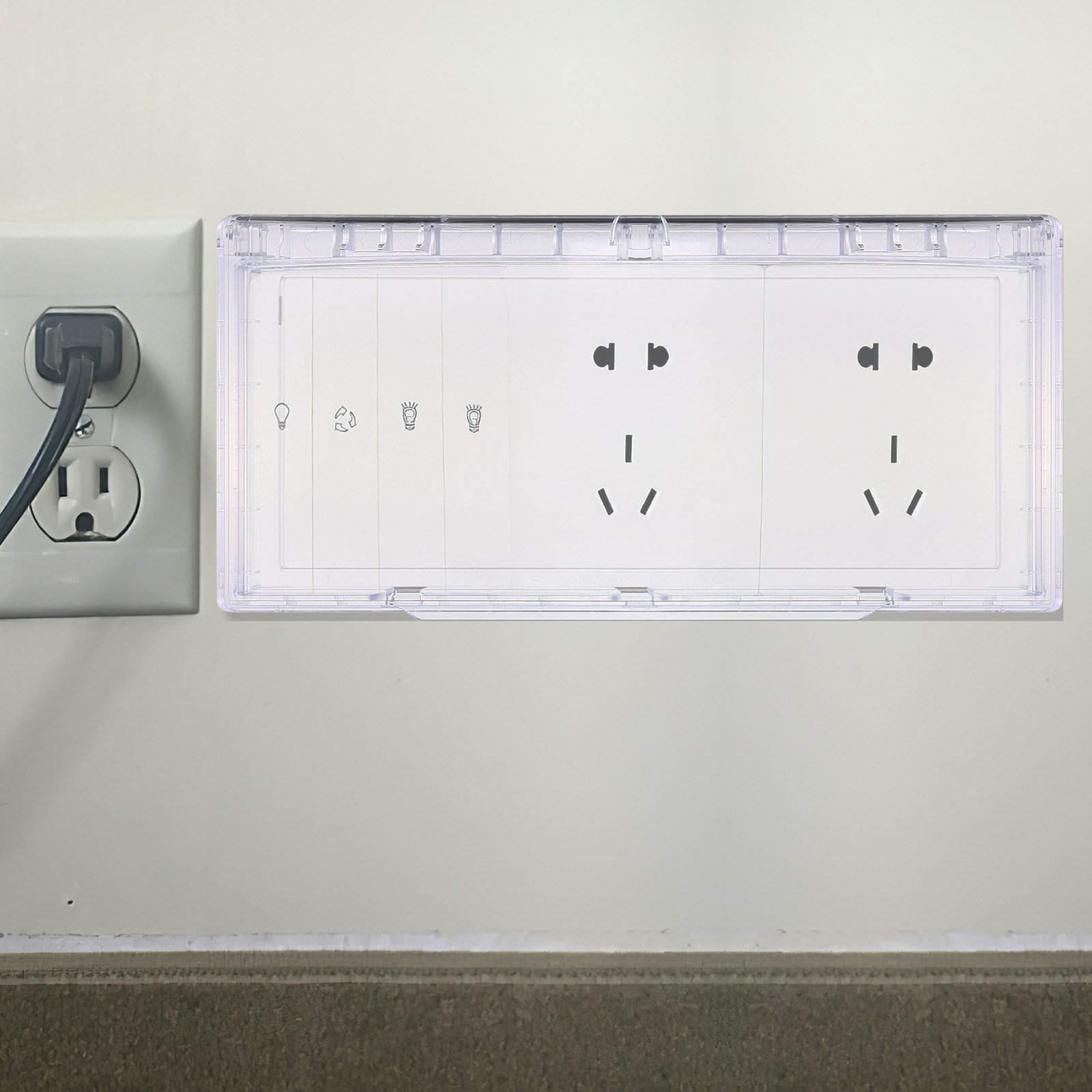 Home Improvement Outlet - Outdoor Outlet Cover Waterproof 3-Slot Plug