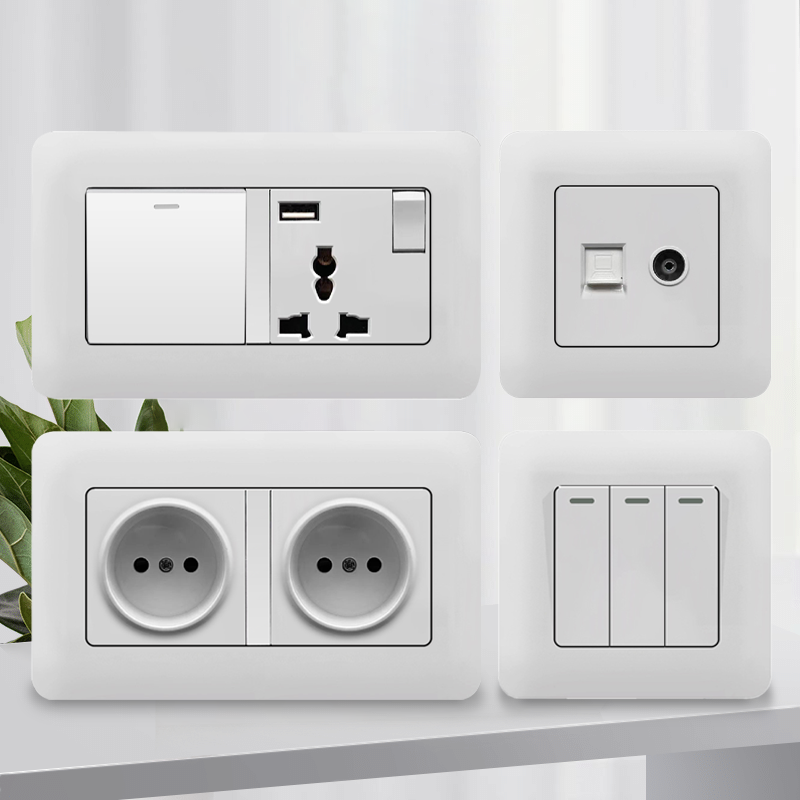 Home Improvement Outlet - EU Russian White Wall Switch Outlets