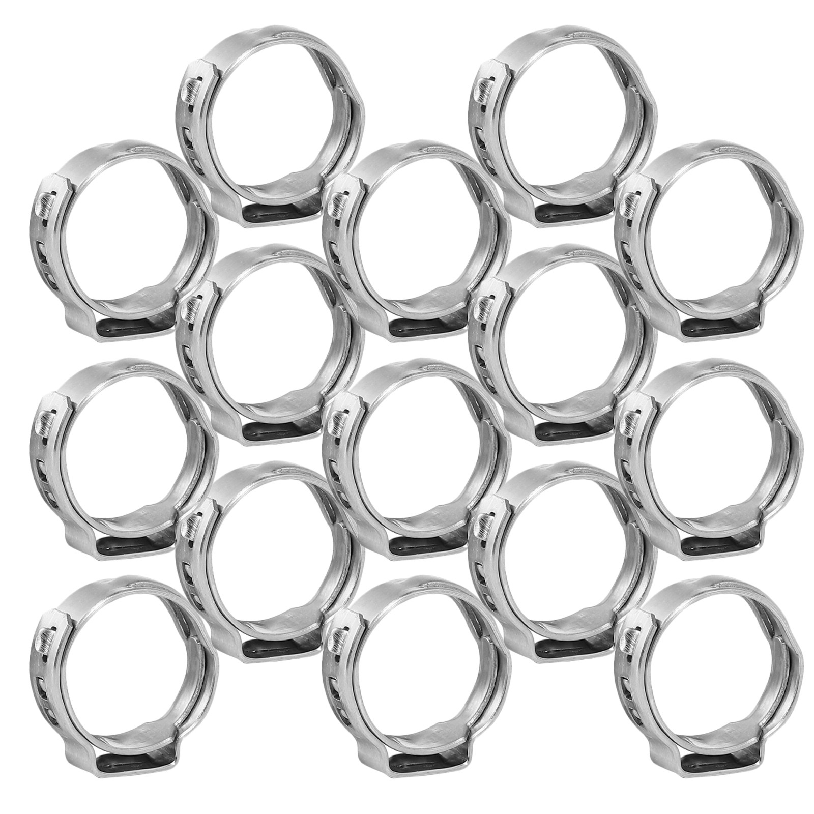 Hose Clamp Assorted - 50Pcs Stainless Steel Single Ear Clamp