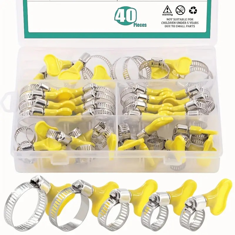 40PCS Thumb Screw Hose Clamp K - Hose Clamp Assorted recension och pris