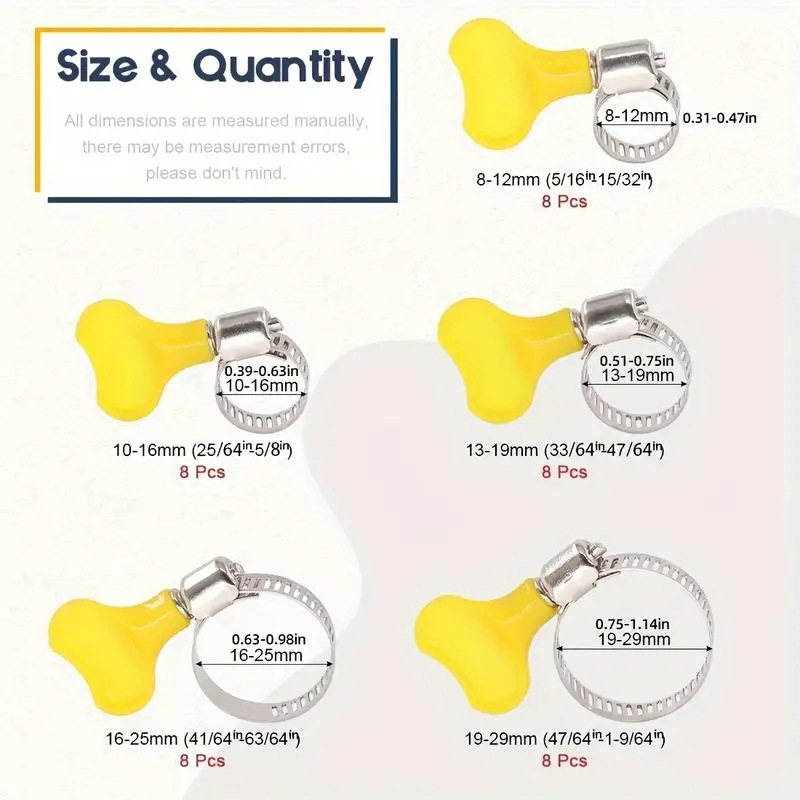 40PCS Thumb Screw Hose Clamp K - Hose Clamp Assorted recension och pris