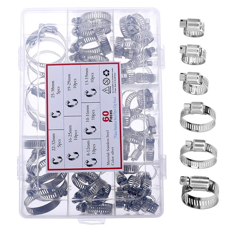60Pcs Fuel Injection Hose Line - Hose Clamp Assorted recension och pris