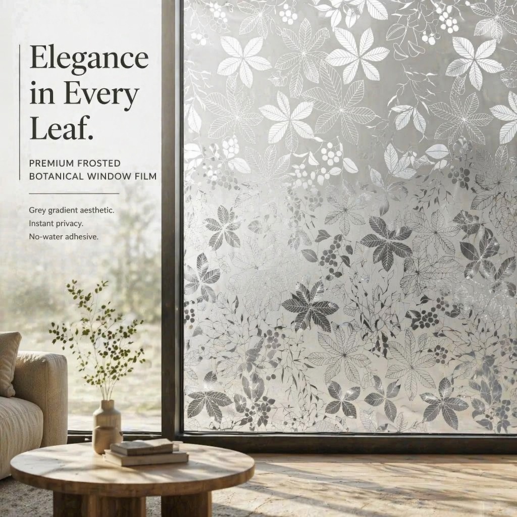 Watercolor Purple Floral Self- - Window Insulation Film recension och pris