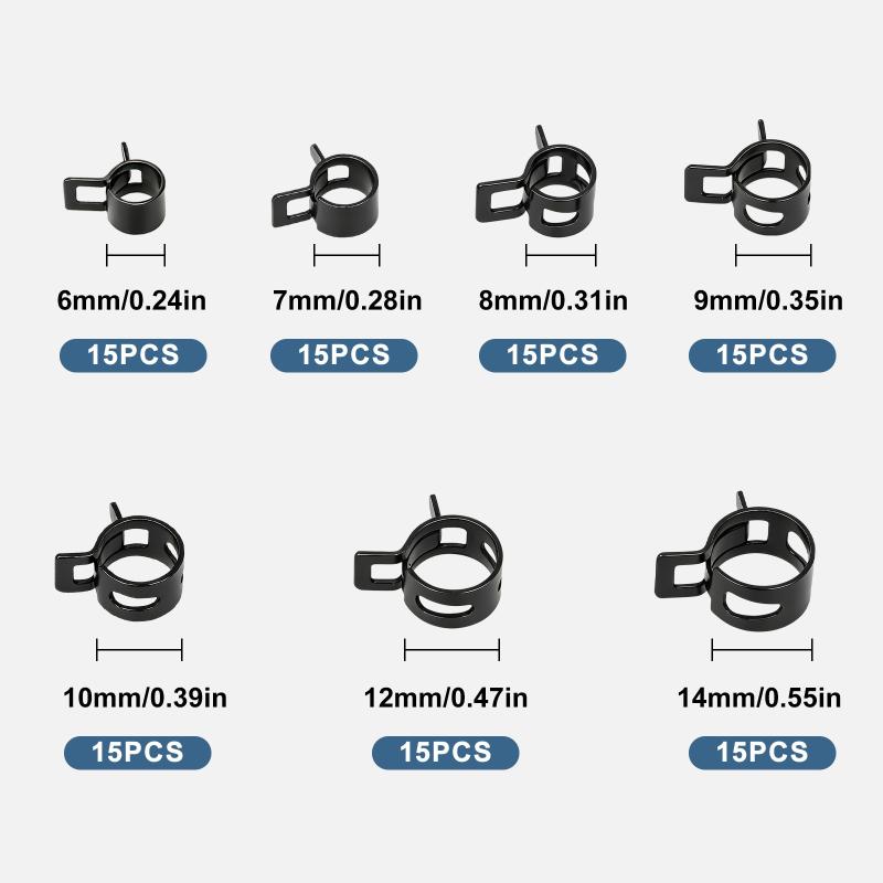 105Pcs Spring Band Hose Clamps - Hose Clamp Assorted recension och pris