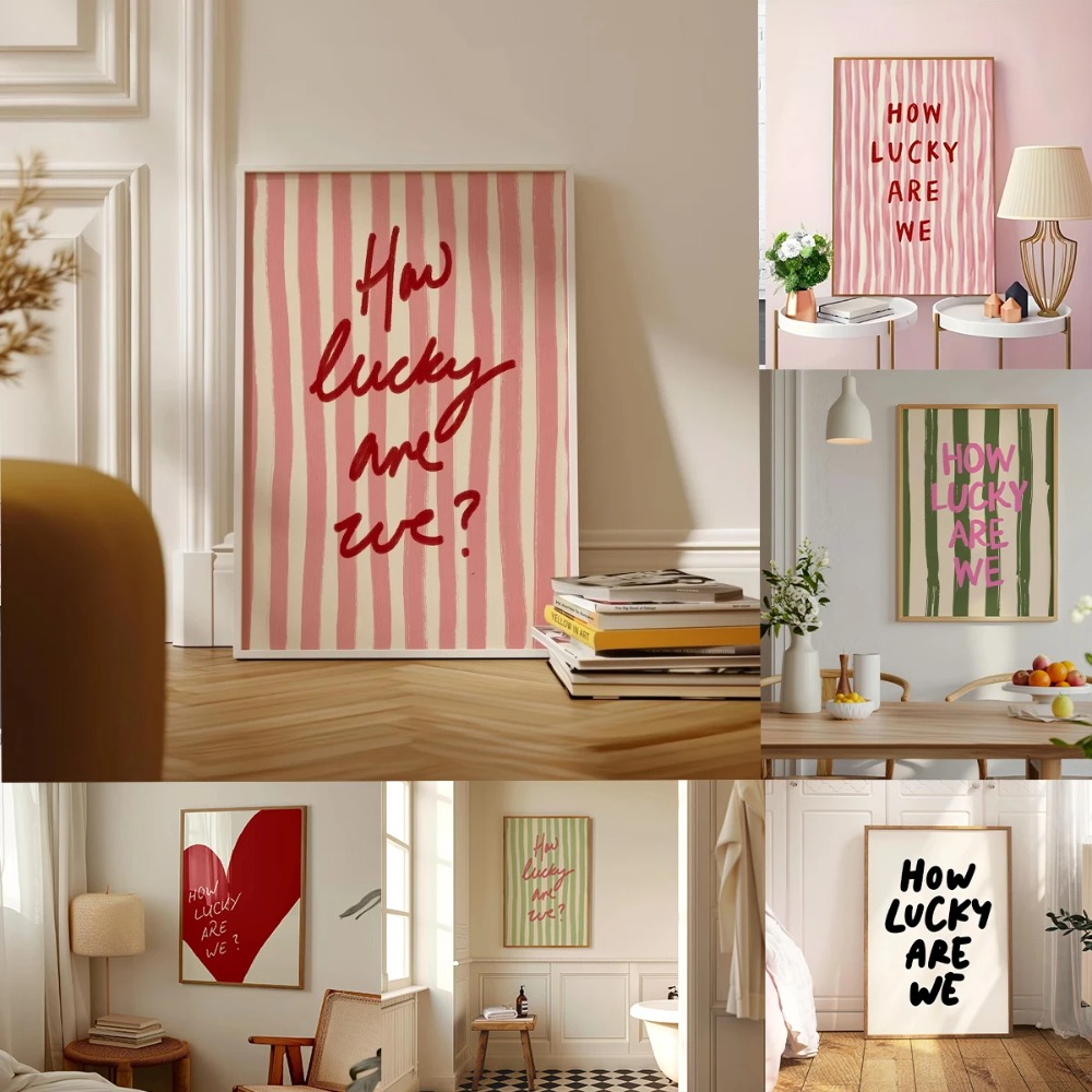 How Lucky Are We Pink Red Stri - Home Improvement Furniture recension och pris