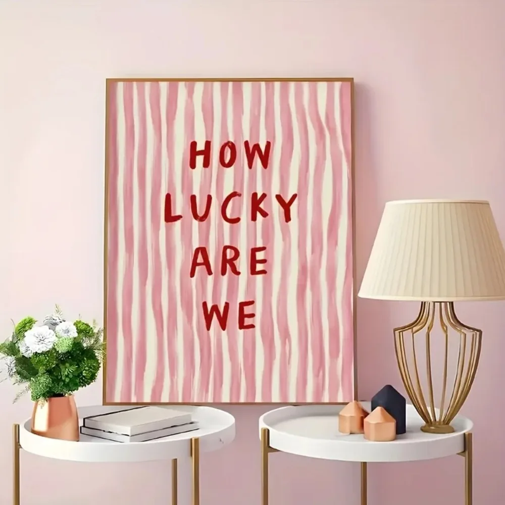 How Lucky Are We Pink Red Stri - Home Improvement Furniture recension och pris