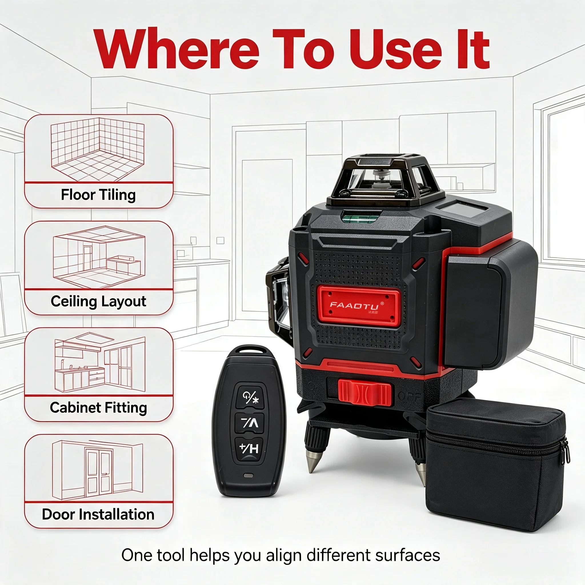 FAAOTU Digital 360-Degree Cros - Level Laser Line recension och pris