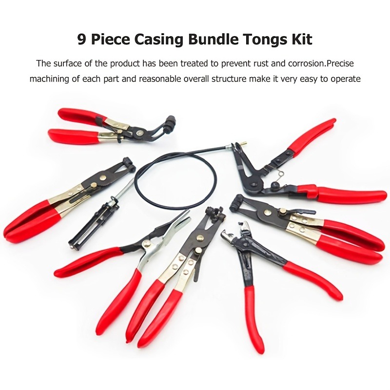 9PCS Long Handle Hose Clamp Pl - Hose Clamp Assorted recension och pris