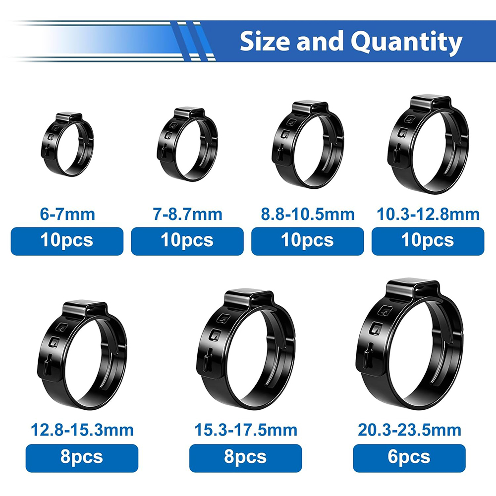 6-23.5mm Black Single Ear Hose - Hose Clamp Assorted recension och pris